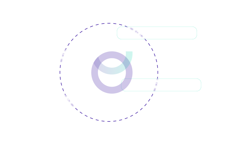 illustración de logo de Opteam con cuatro cuadros al rededor, sales automation, data strategy, crm architecture